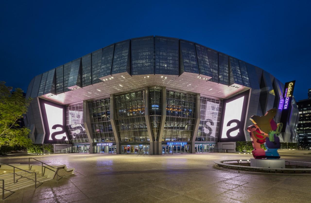 Golden 1 Center arena in downtown Sacramento at night