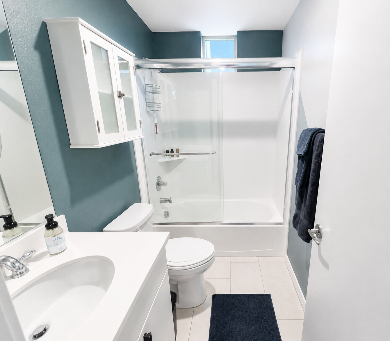 Full bath with tub and shower